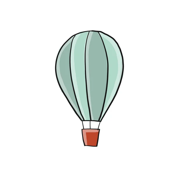 Warme luchtballon geïsoleerd op wit. Schets voor uw ontwerp — Stockvector