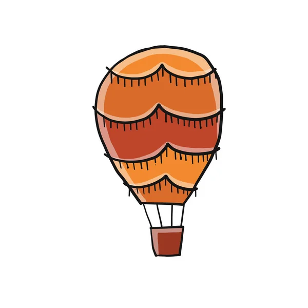 Hot Air Balloon isolated on white. Sketch for your design — Stock Vector