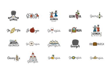 Georgia Bölgesi. Tasarım logosu koleksiyonu