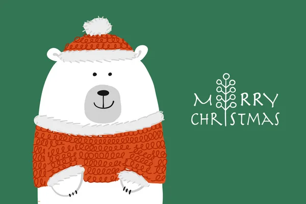 Tarjeta de Navidad con oso de santa para su diseño — Archivo Imágenes Vectoriales