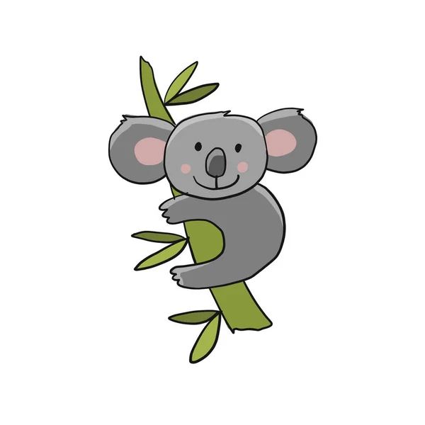 Pequeno personagem Koala. Esboço para o seu projeto —  Vetores de Stock