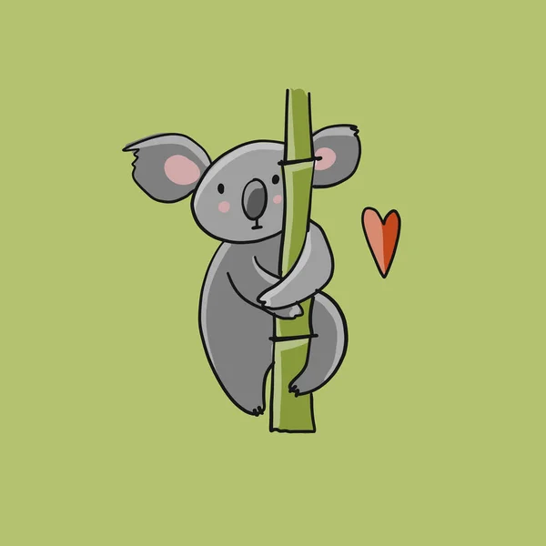 Pequeno personagem Koala. Esboço para o seu projeto —  Vetores de Stock