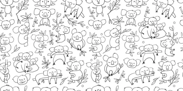 Leuke familie Koala. Naadloos patroon voor uw ontwerp — Stockvector