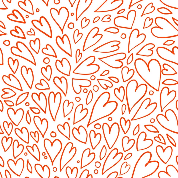 Fondo de San Valentín, formas del corazón. Patrón sin costuras de amor para su diseño — Archivo Imágenes Vectoriales