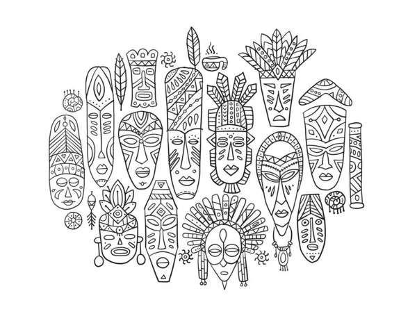 Stammesmaske. Ethnische Kollektion für Ihr Design — Stockvektor
