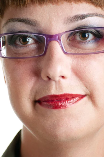 Kadın pembe gözlüklü — Stok fotoğraf