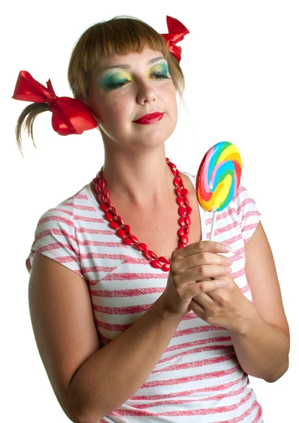 Girl with candy — Stock Photo, Image