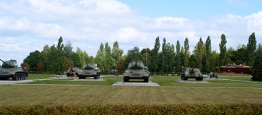 Russian old tanks in Prokhorovka clipart