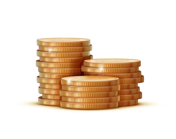 Pilhas de moedas de ouro — Fotografia de Stock