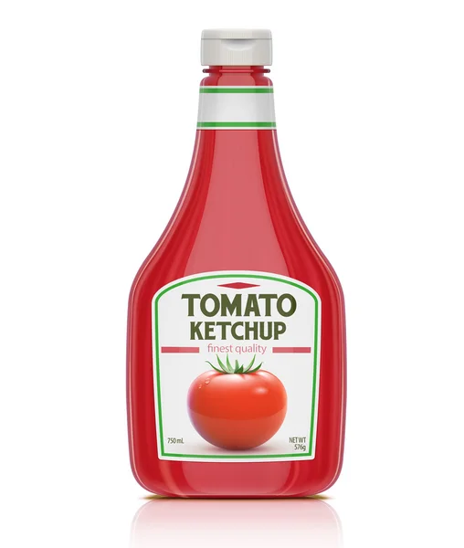 Botella de ketchup — Vector de stock