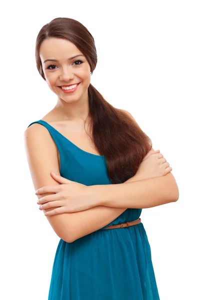 Mujer en vestido azul —  Fotos de Stock