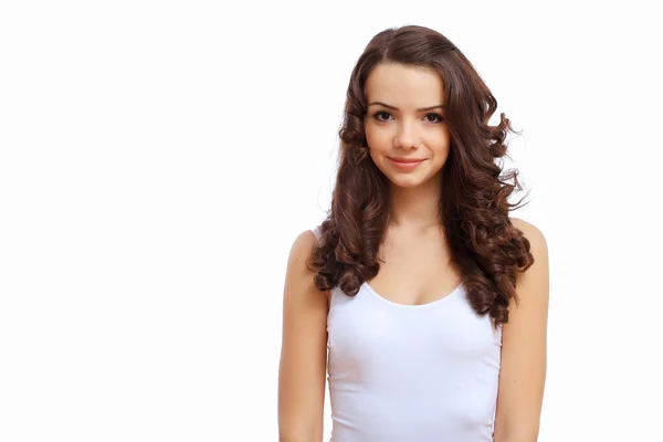 Portrait of a young pretty brunette woman — Stock Photo, Image