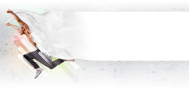 renkli çizgili dans hip hop genç adam