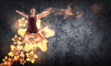 renk elbise dancing.collage kız