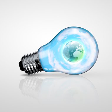 Elektrik ampulü ve gezegenin iç o