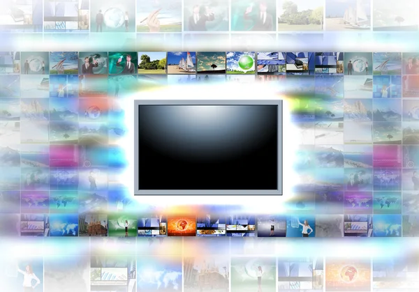 Televize s plochou obrazovkou — Stock fotografie