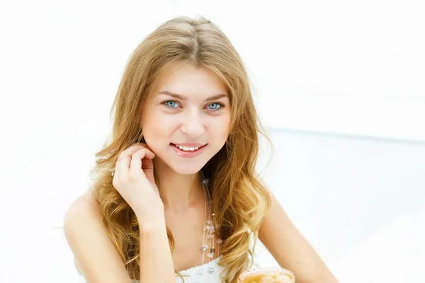 Young woman in cafe Royalty Free Stock Images