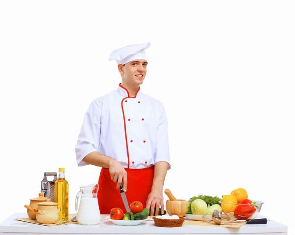 Young cook preparing food Stock Picture