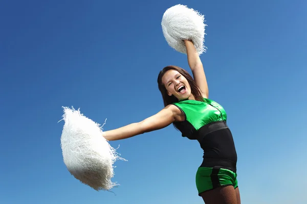 Young female dancer against white background — Stock Photo, Image