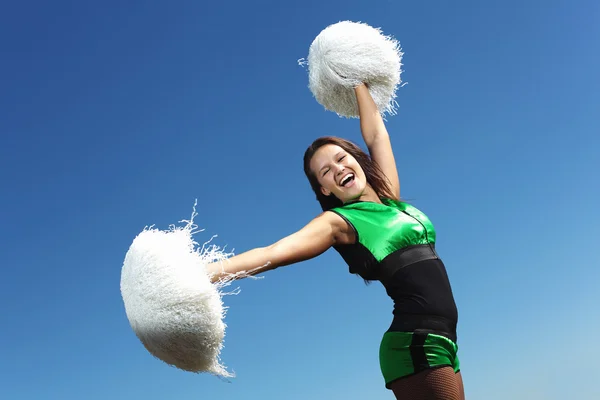 Young female dancer against white background — Stock Photo, Image