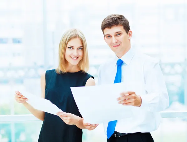 Two young business collegues. Stock Photo