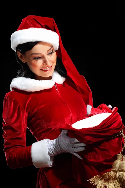 Jolie fille Santa — Photo