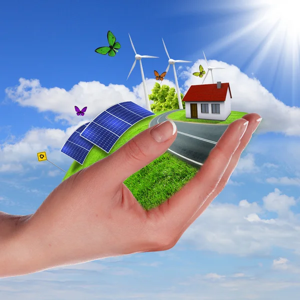 Ecologie en veilige energie — Stockfoto