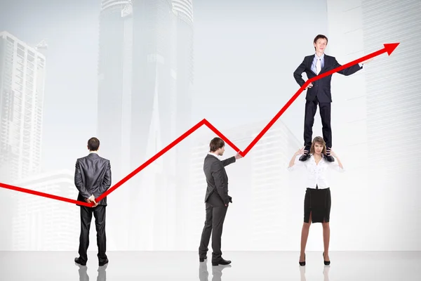 Wykres wzrost i sukces firmy — Zdjęcie stockowe