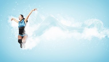 genç kadın dansçı. ışık efekti.