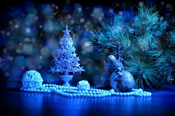 Blue Christmas collage — Stock Photo, Image