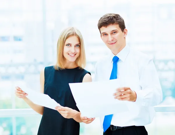 Two young business collegues. Royalty Free Stock Photos