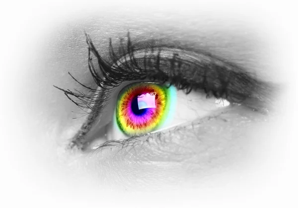 Human eye on grey background — Stock Photo, Image