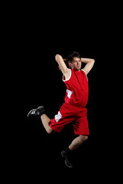 Basketballspieler mit Ball — Stockfoto