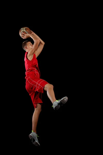 Basketballspieler mit Ball — Stockfoto