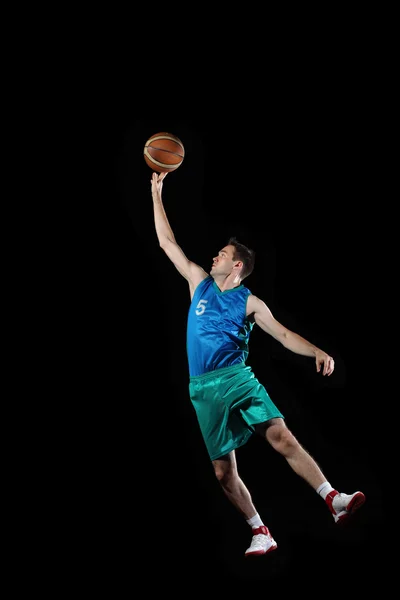 Jogador de basquete com uma bola — Fotografia de Stock