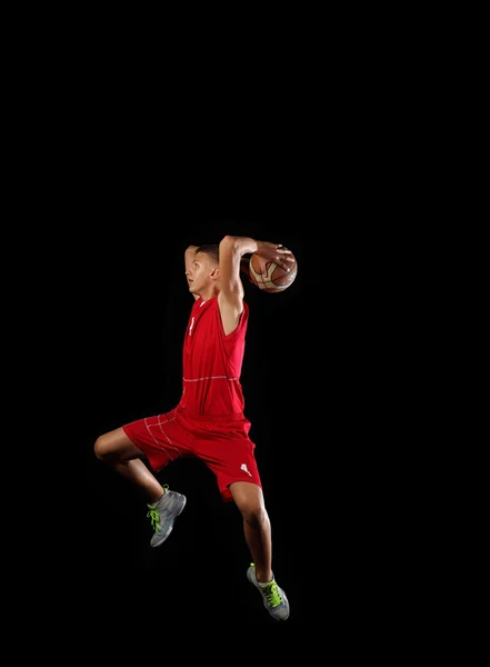 Basketbalspeler met een bal — Stockfoto