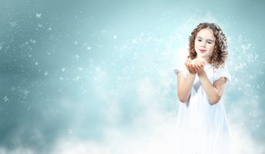 çocuk ile büyülü ışık