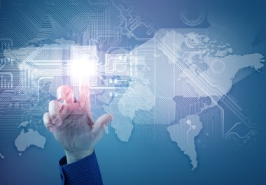 geleceğin teknolojisi. değmek düğme inerface