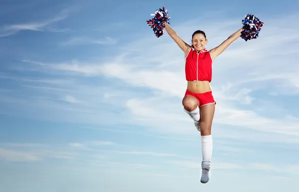 Unga kvinnliga cheerleader — Stockfoto