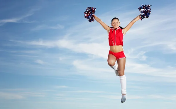 Jeune femme pom-pom girl — Photo