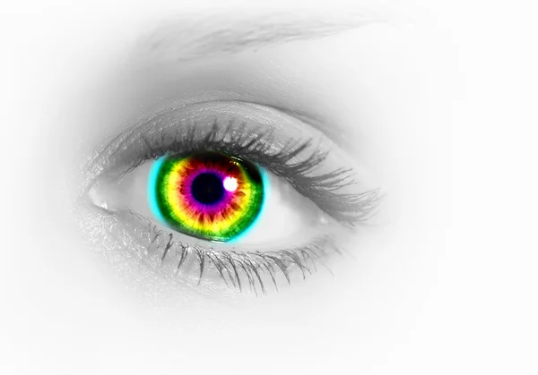 Human eye on grey background — Stock Photo, Image