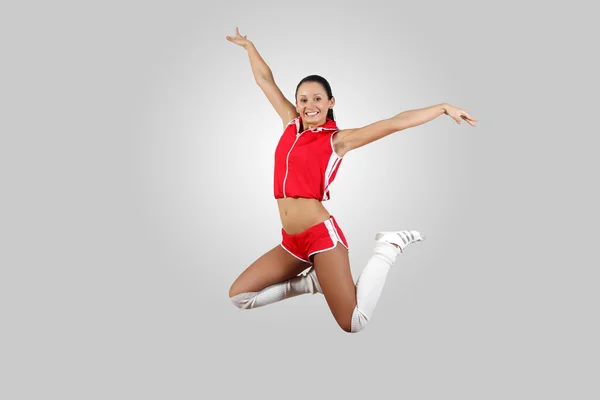 Fiatal női táncos, fehér háttér — Stock Fotó