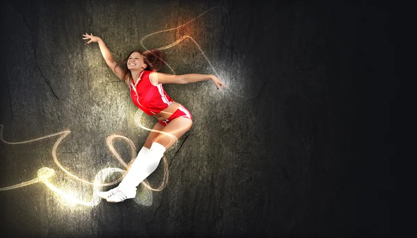 若い女性ダンサー。ライトの効果. — ストック写真