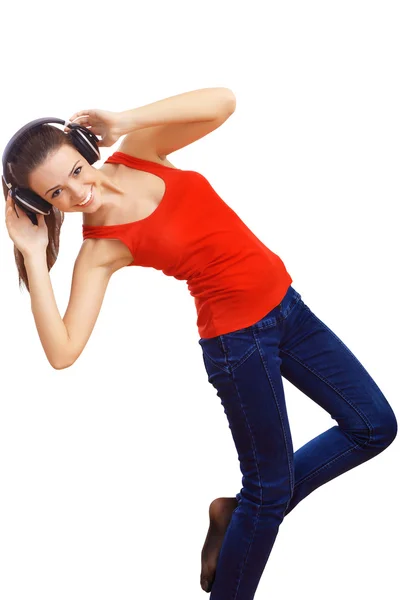 Happy smiling girl dancing — Stock Photo, Image