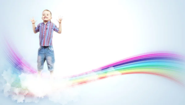Šťastné dítě skákání — ストック写真
