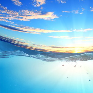 Sundown deniz manzarası
