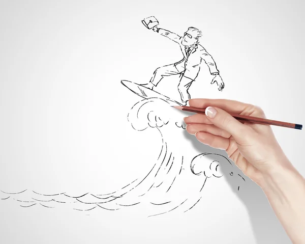 Drawing about risk in business — Stock Photo, Image