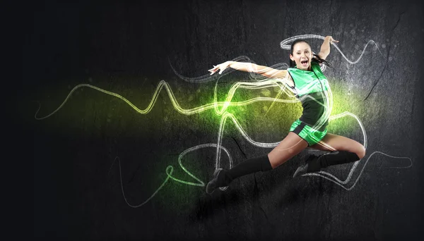 Una giovane ballerina. Con effetto luci . — Foto Stock