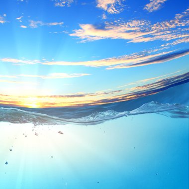 Sundown deniz manzarası
