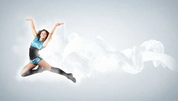 Young woman dancer. With lights effect. — Stock Photo, Image